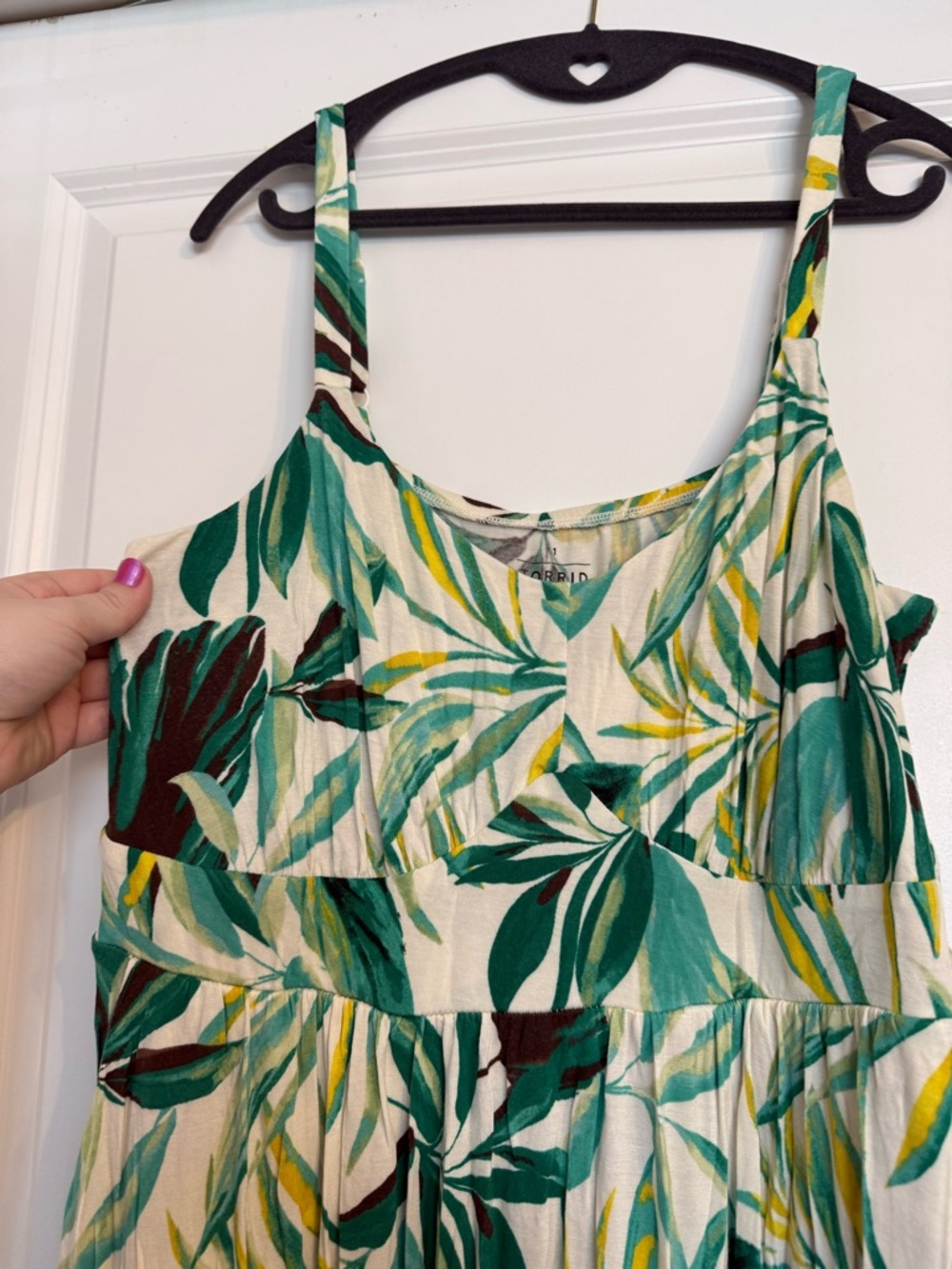 Torrid Green Leaf-Print Maxi Sundress 💚 - Picture 6 of 7